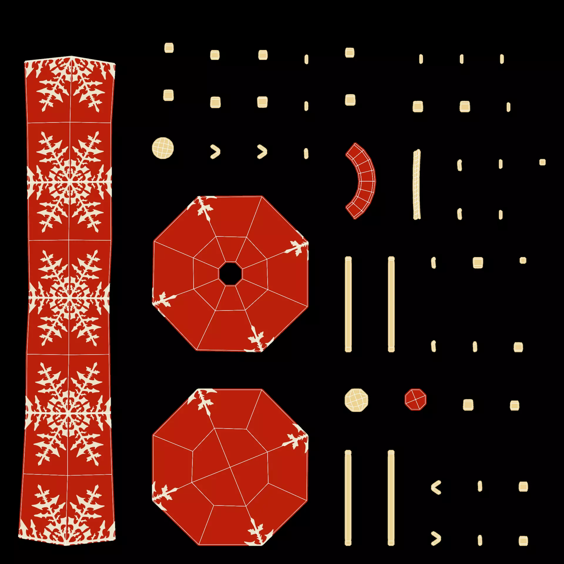 Christmas Ornament Collection - Decorative Set Low-poly 3D model_14