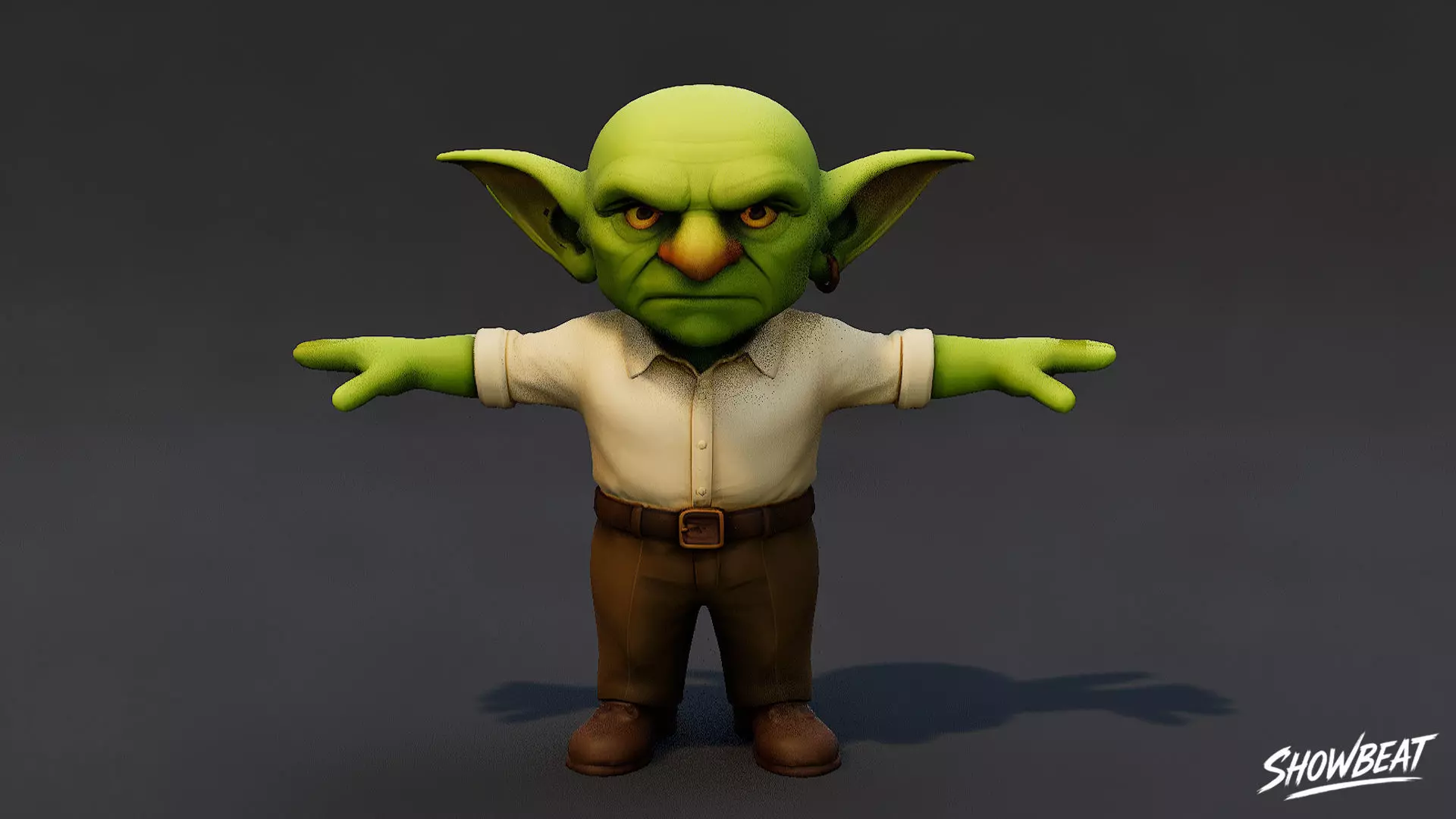 Rich Goblin T-Pose Low-poly 3D model_0