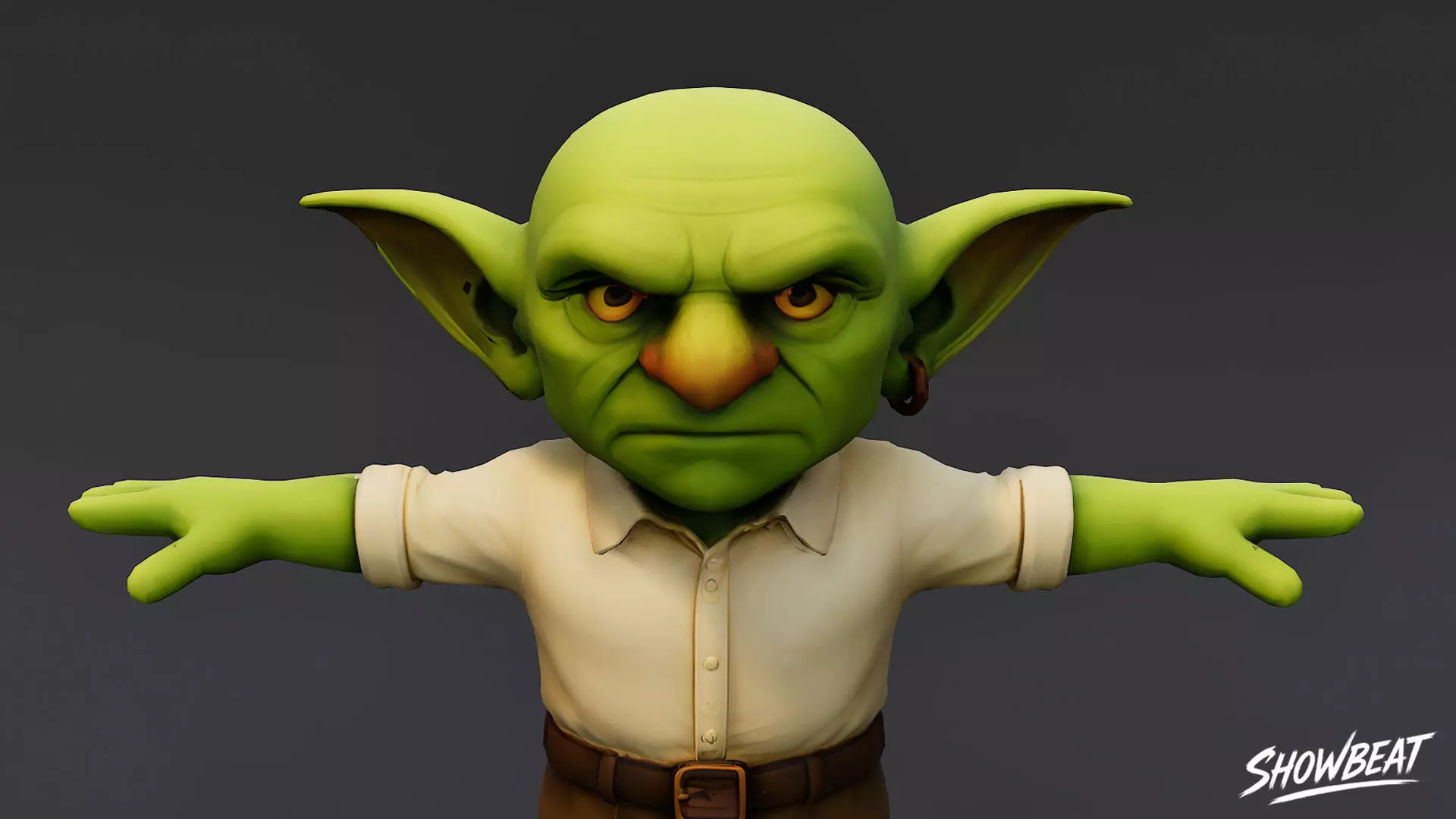Rich Goblin T-Pose Low-poly 3D model_4