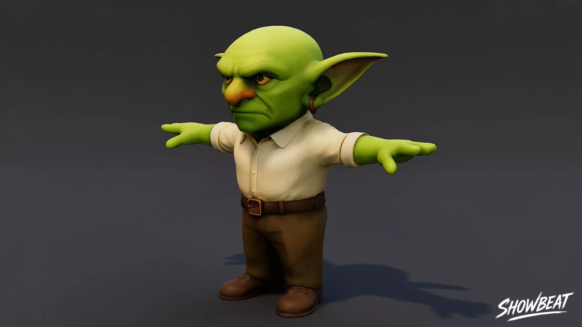 Rich Goblin T-Pose Low-poly 3D model_1