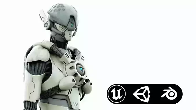 CYBORGTOPIA B-14  Rigged for Unreal Engine - Unity - MIXAMO