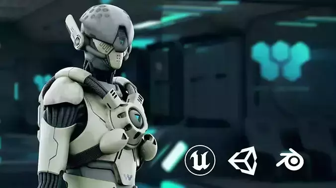 CYBORGTOPIA B-14  Rigged for Unreal Engine - Unity - MIXAMO