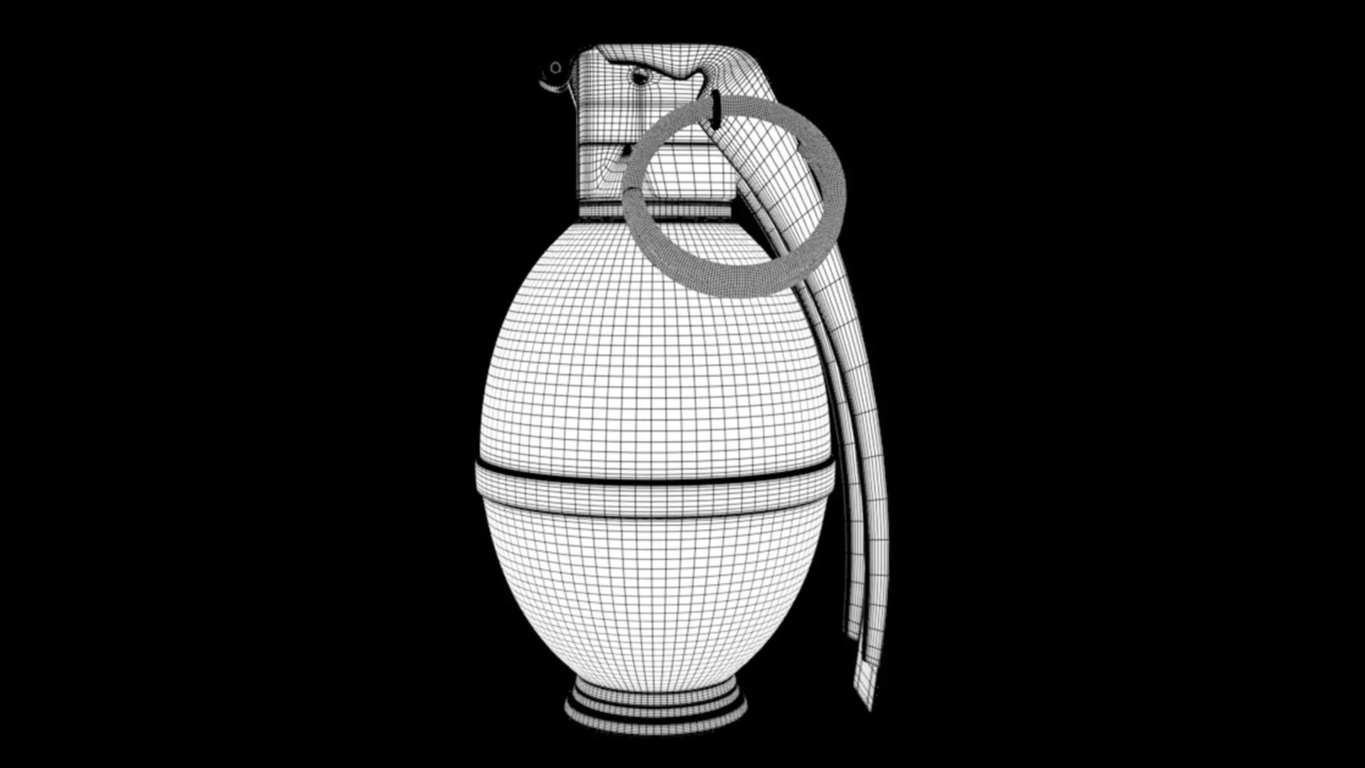 Hand Grenade Low-poly 3D model_5