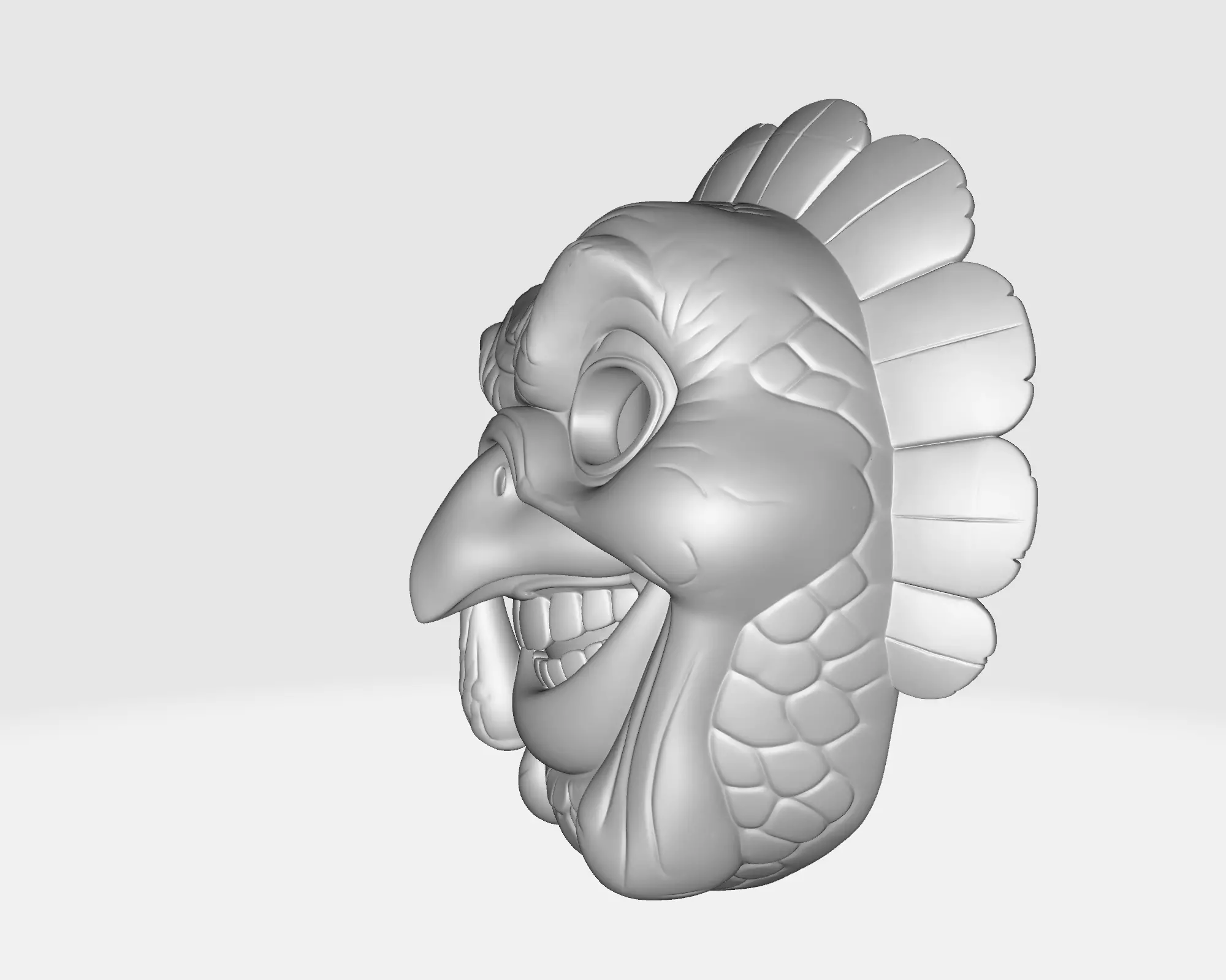 Evil Turkey Mask 3D Printed Halloween Mask Unique Funny Horror 3D print model_6