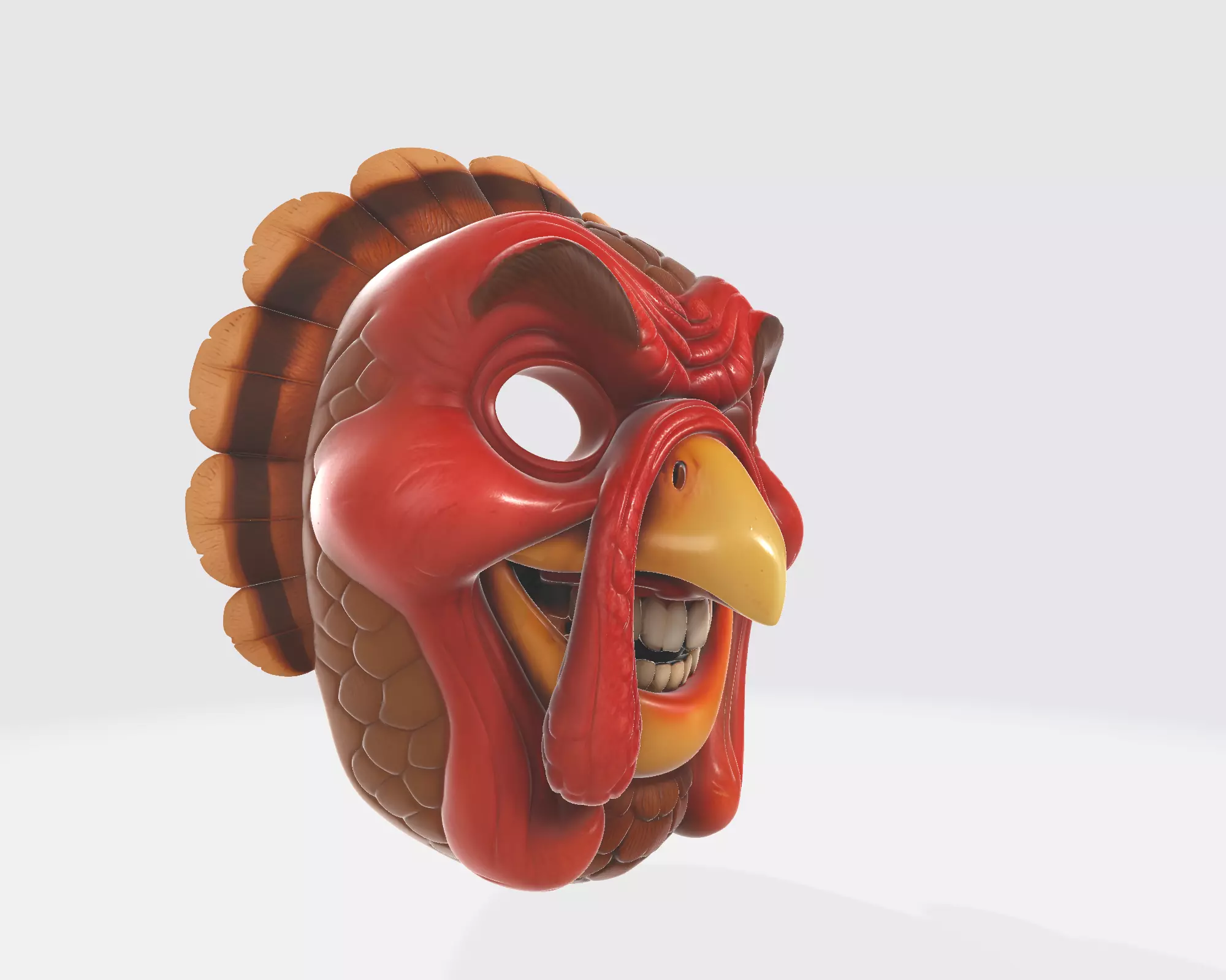 Evil Turkey Mask 3D Printed Halloween Mask Unique Funny Horror 3D print model_4
