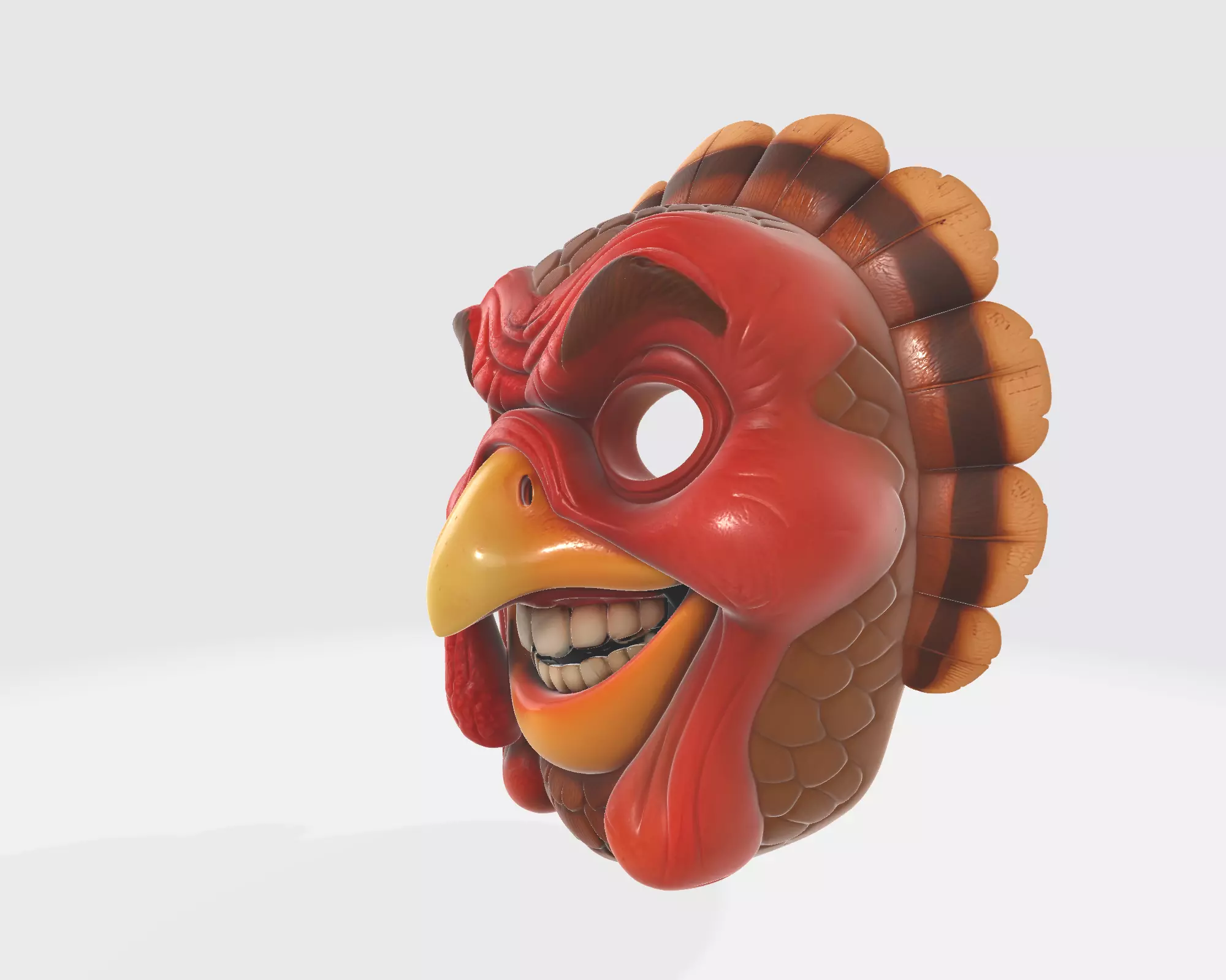 Evil Turkey Mask 3D Printed Halloween Mask Unique Funny Horror 3D print model_2