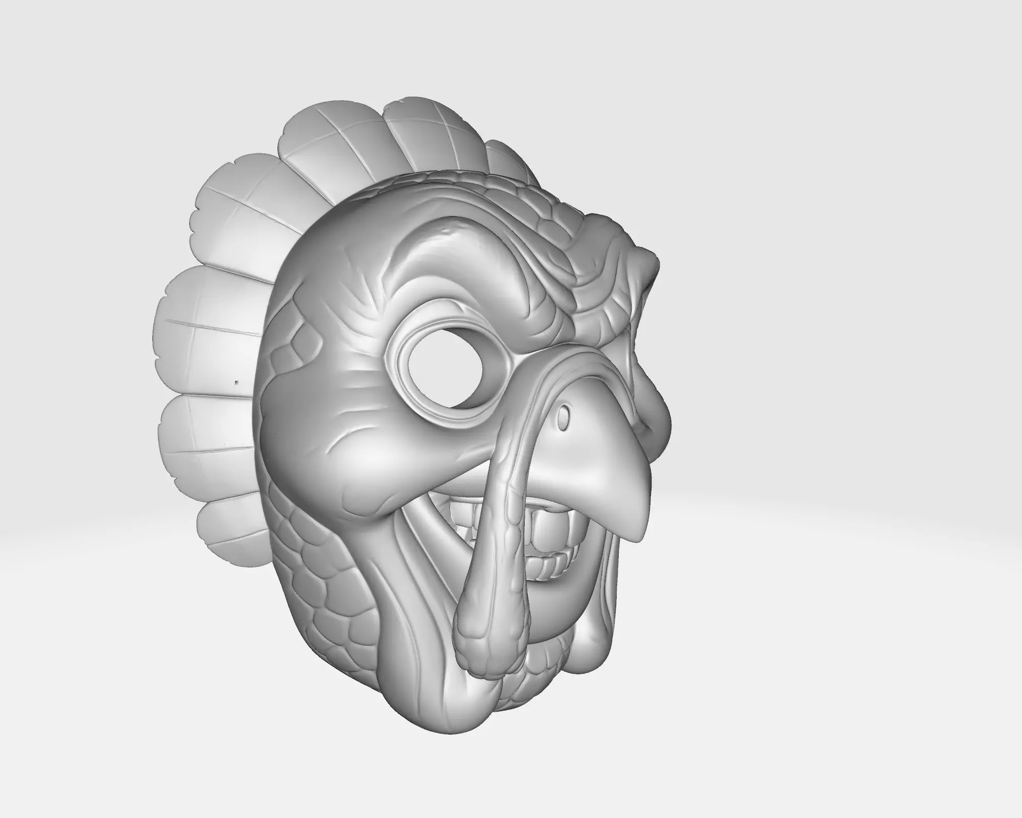Evil Turkey Mask 3D Printed Halloween Mask Unique Funny Horror 3D print model_8