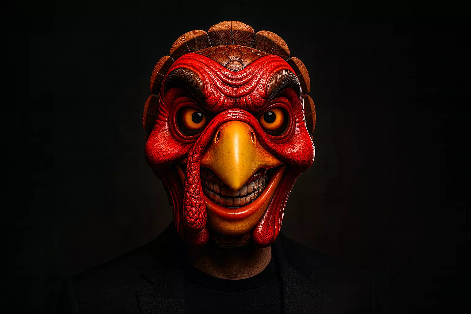 Evil Turkey Mask 3D Printed Halloween Mask Unique Funny Horror 3D print model_0