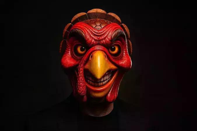 Evil Turkey Mask 3D Printed Halloween Mask Unique Funny Horror 3D print model Evil Turkey Mask 3D Printed Halloween Mask Unique Funny Horror 3D print model