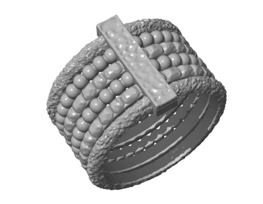 wide textured ring 3D print model_3
