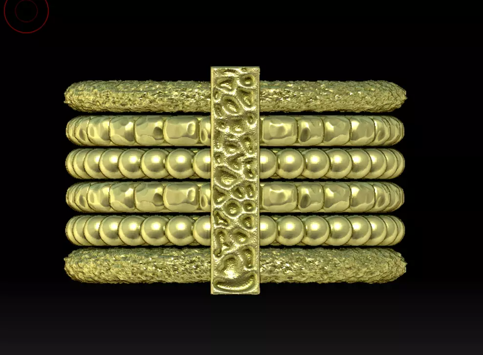 wide textured ring 3D print model_1