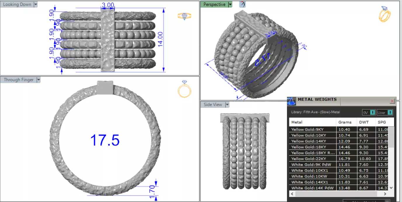 wide textured ring 3D print model_2