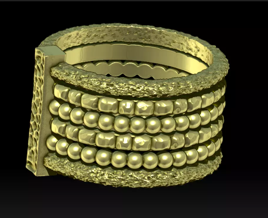 wide textured ring 3D print model_7