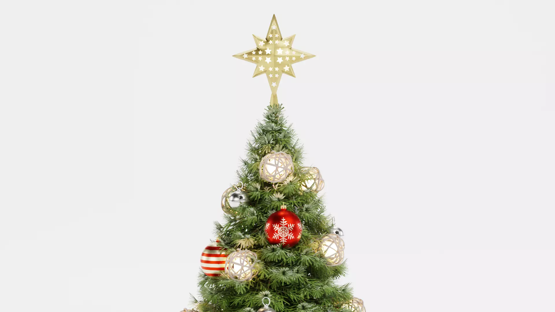 Christmas Tree with Gifts - Festive Scene Low-poly 3D model_11