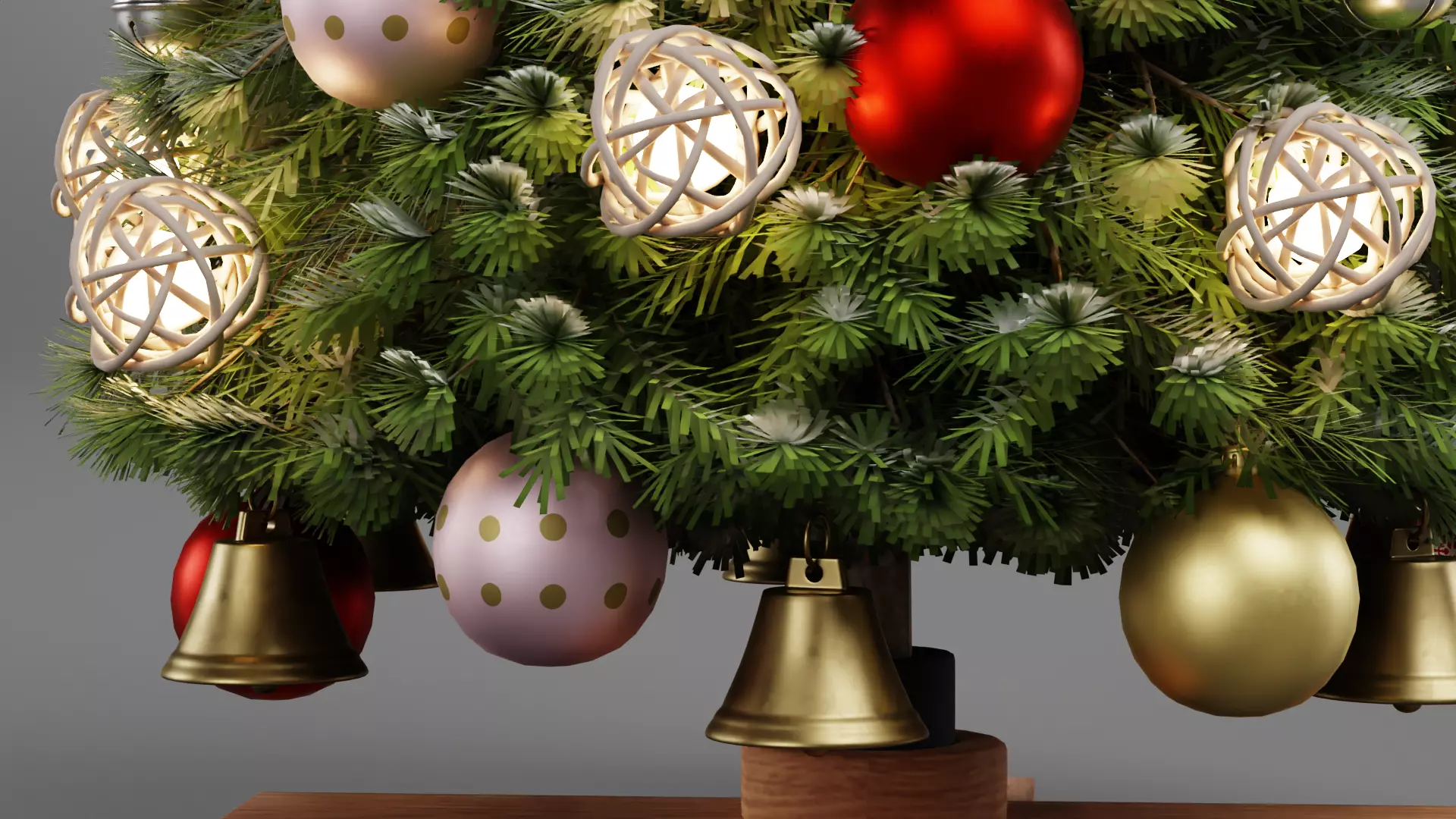 Christmas Tree with Gifts - Festive Scene Low-poly 3D model_7