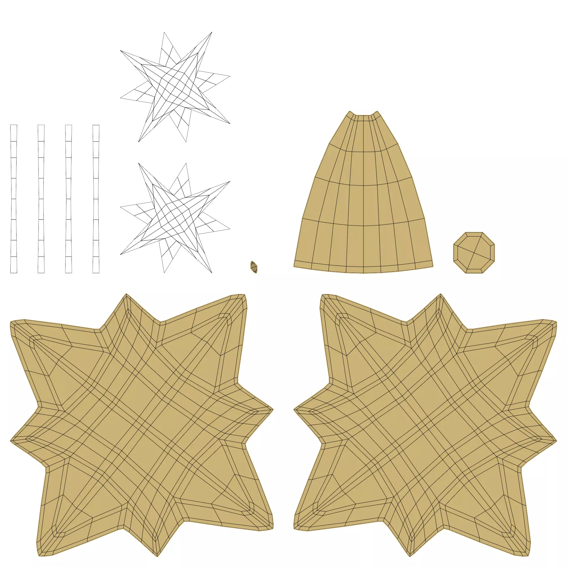 Christmas Tree with Gifts - Festive Scene Low-poly 3D model_20