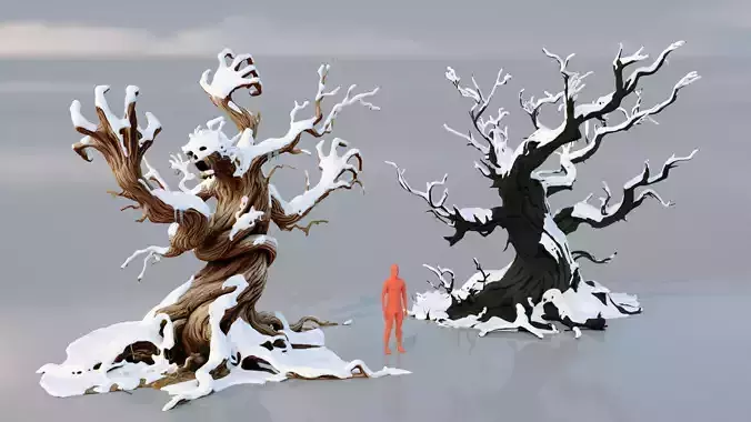 Fantazy Stylized Winter Nature - Snow Trees Pack