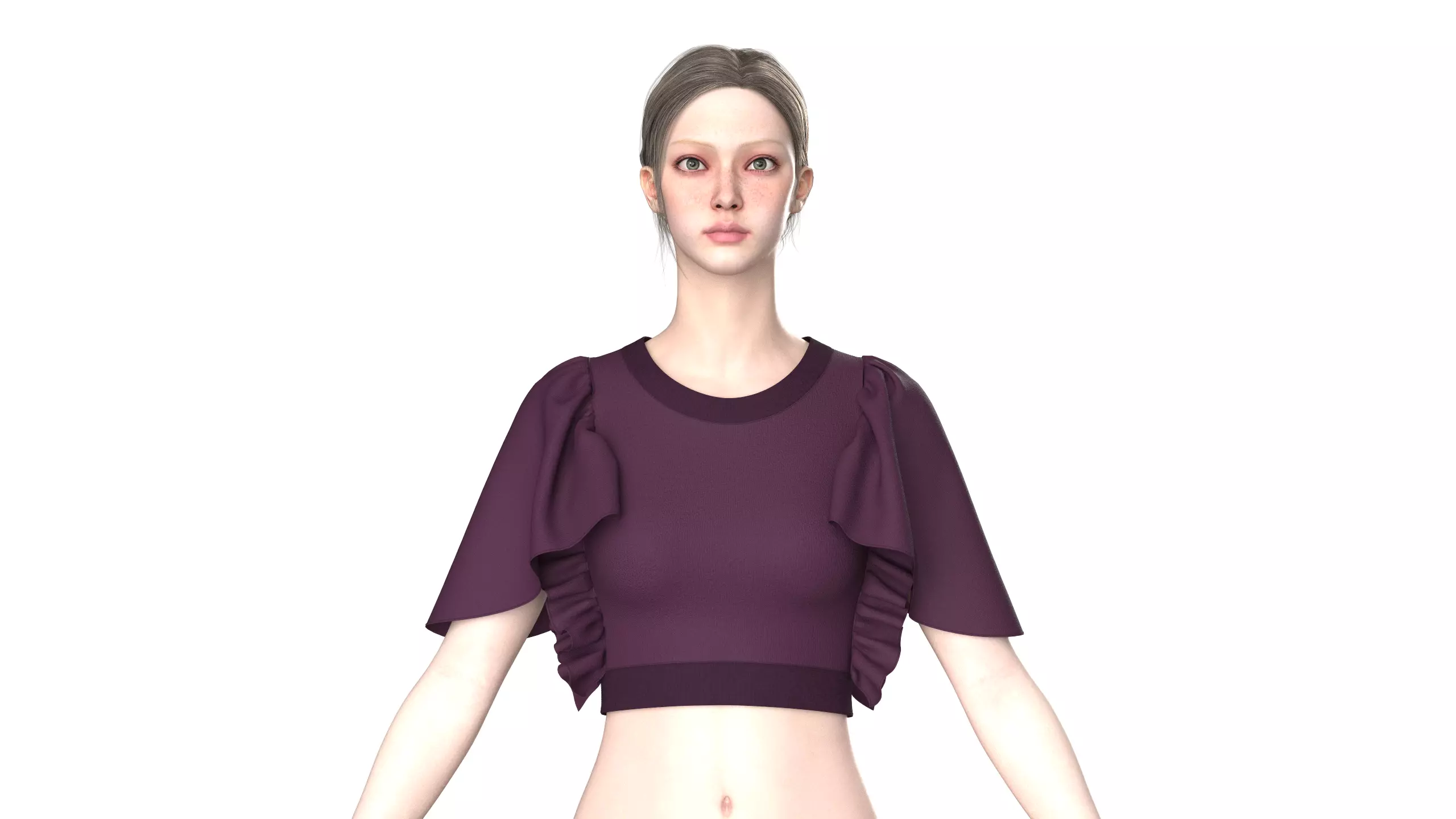 Girls Fashion Bralette Top V4 3D model_0