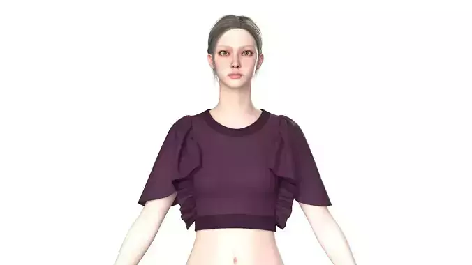 Girls Fashion Bralette Top V4 3D model Girls Fashion Bralette Top V4 3D model