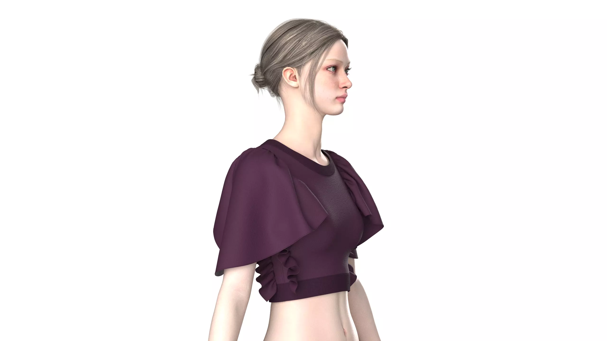 Girls Fashion Bralette Top V4 3D model_1