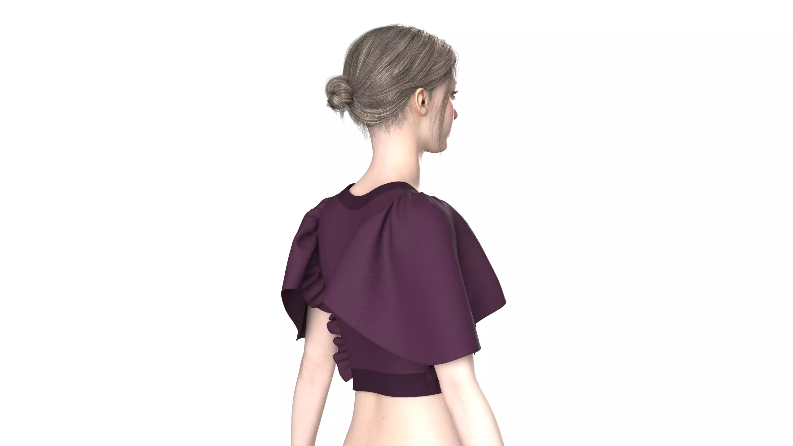 Girls Fashion Bralette Top V4 3D model_2