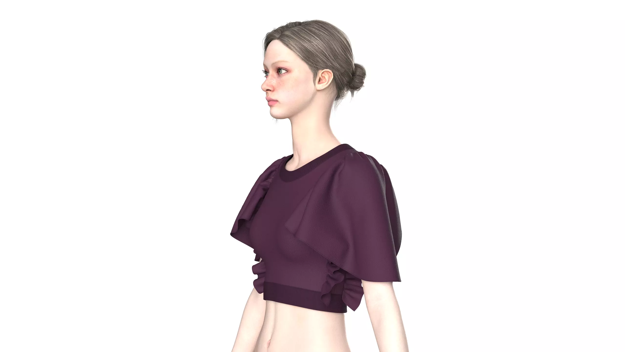 Girls Fashion Bralette Top V4 3D model_5