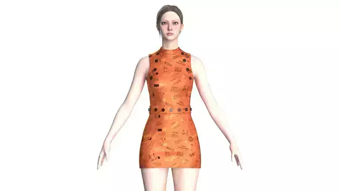 Girls Printed Short Dress