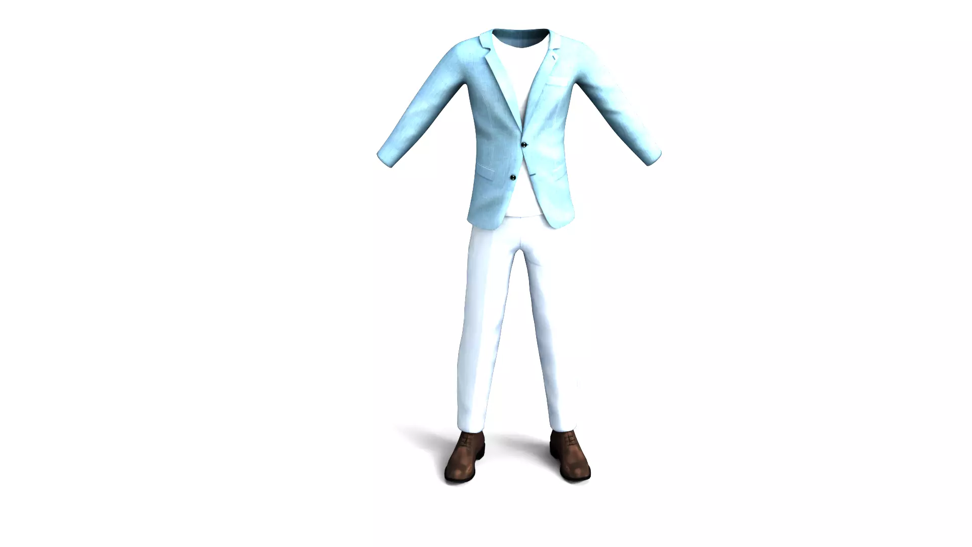 Man Suit with Shoes 3D model_6
