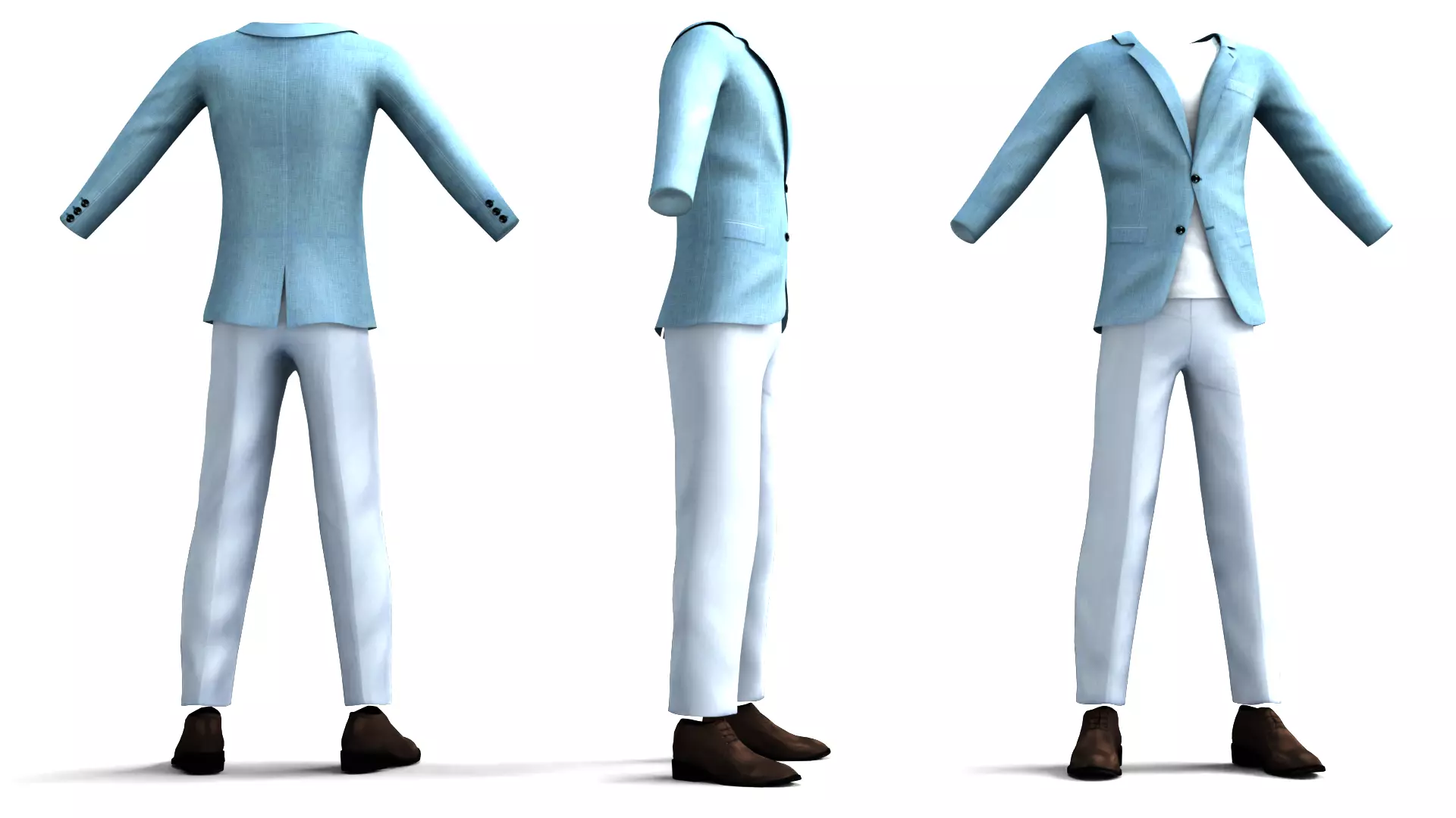 Man Suit with Shoes 3D model_0