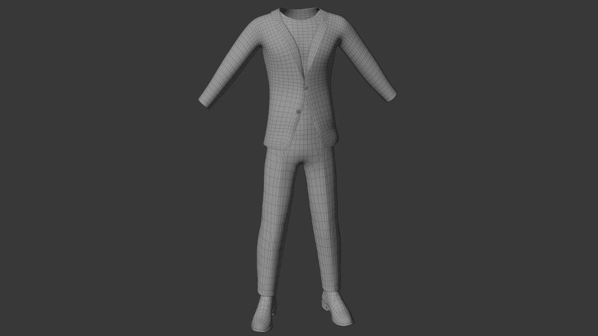 Man Suit with Shoes 3D model_9