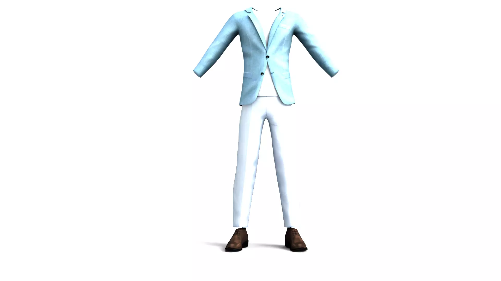 Man Suit with Shoes 3D model_2