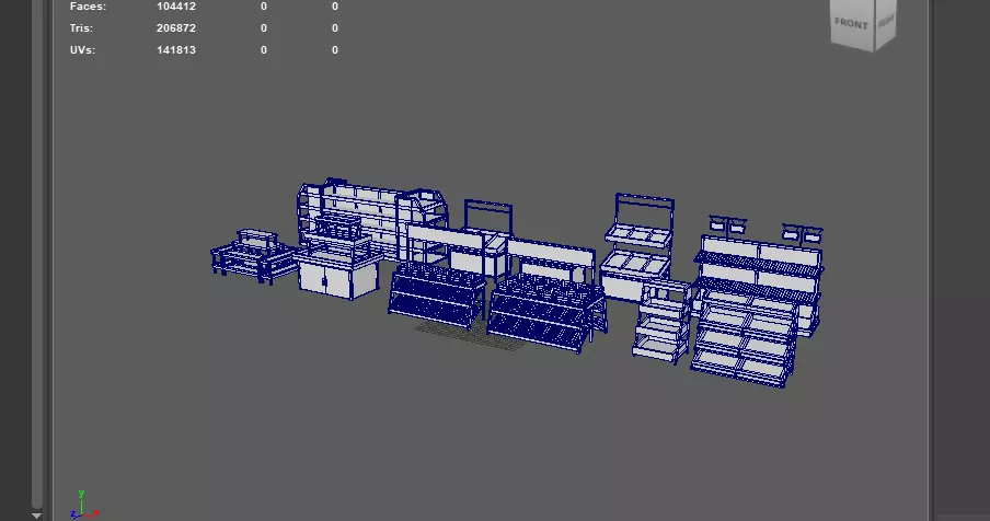 display shelf set 02 3D model_16