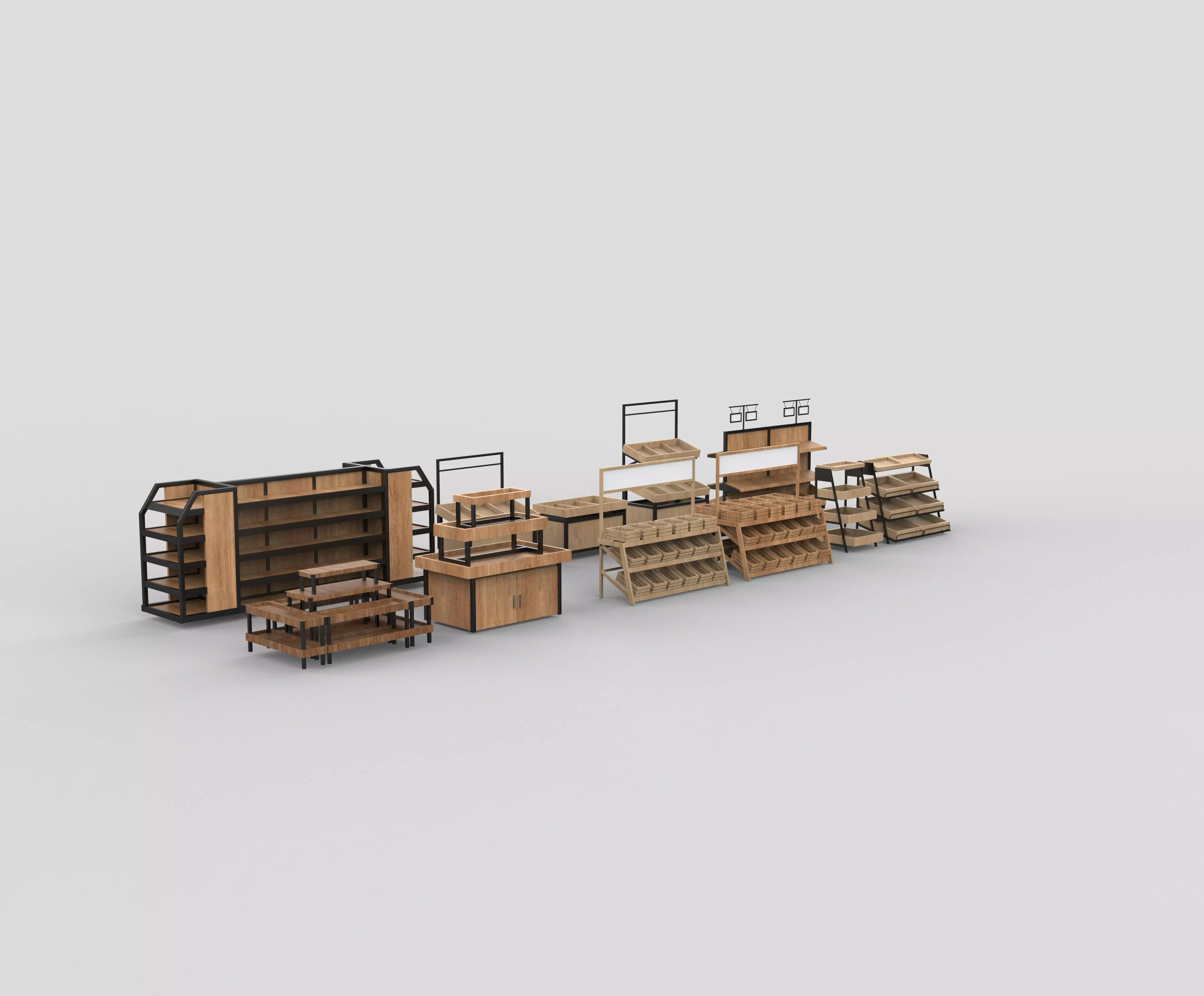 display shelf set 02 3D model_0