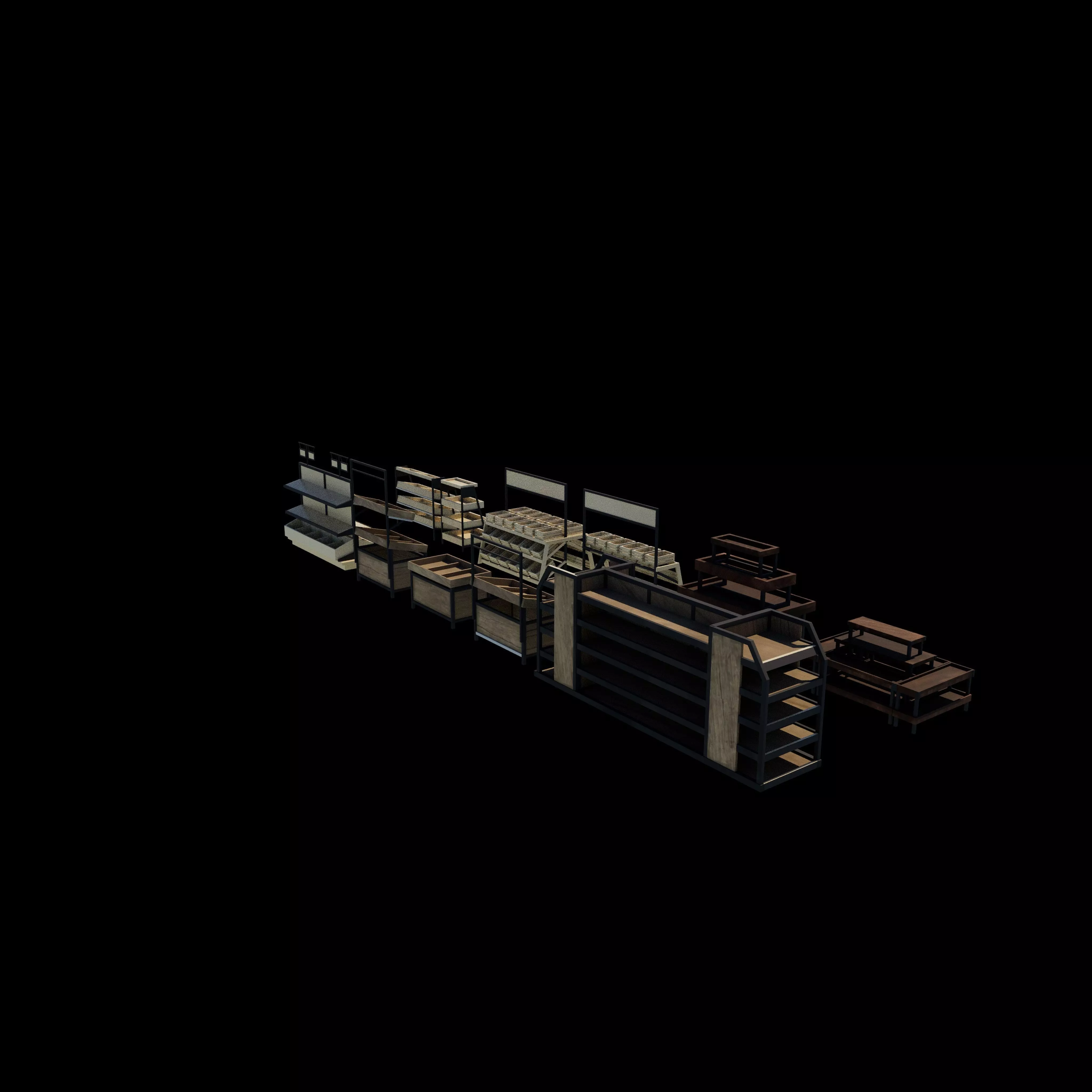 display shelf set 02 3D model_12