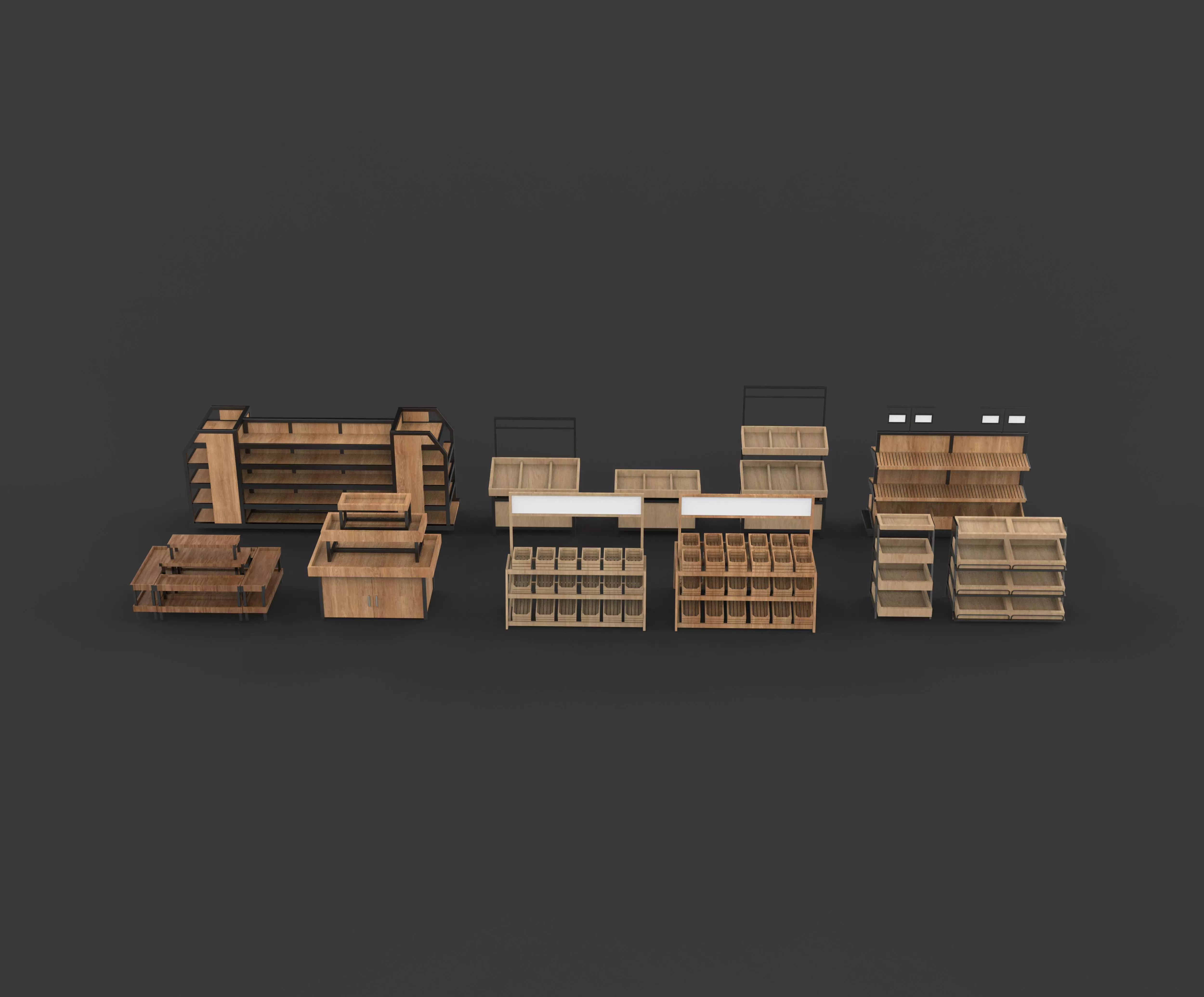 display shelf set 02 3D model_7