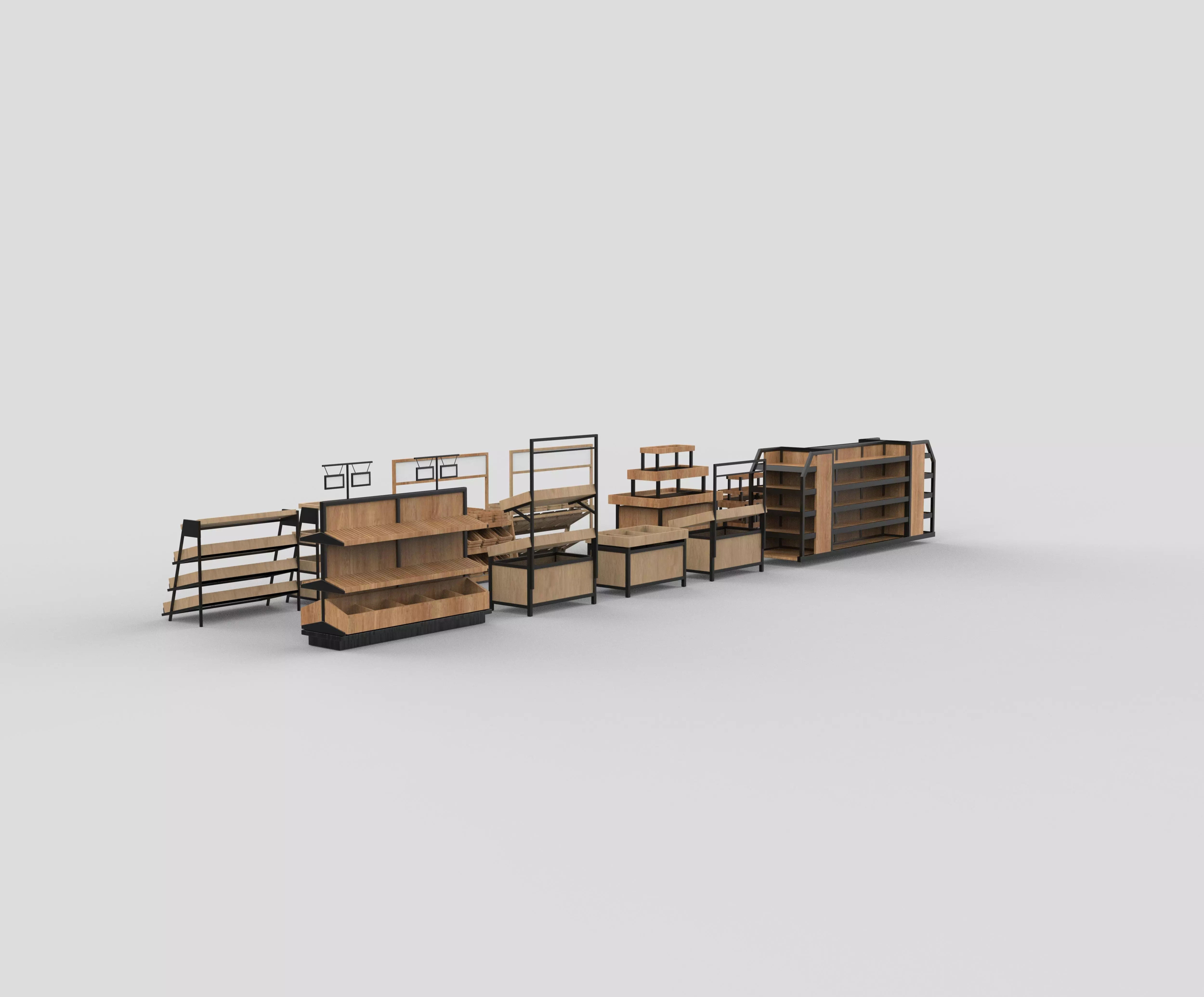 display shelf set 02 3D model_4