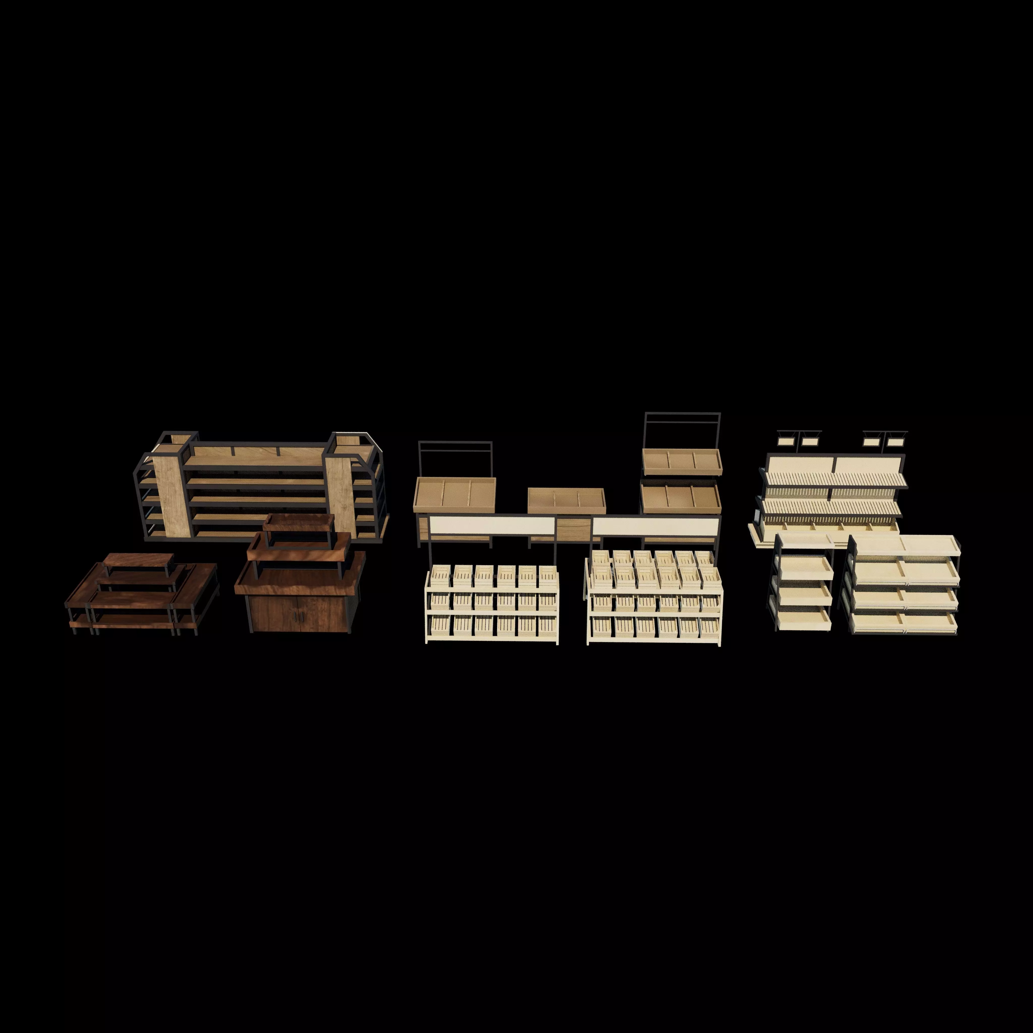 display shelf set 02 3D model_9