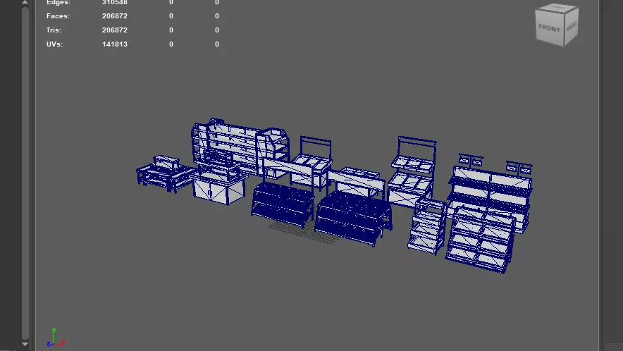 display shelf set 02 3D model_17