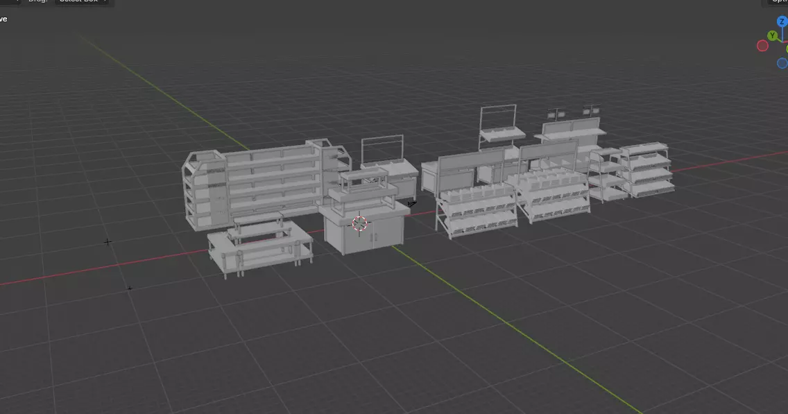 display shelf set 02 3D model_15