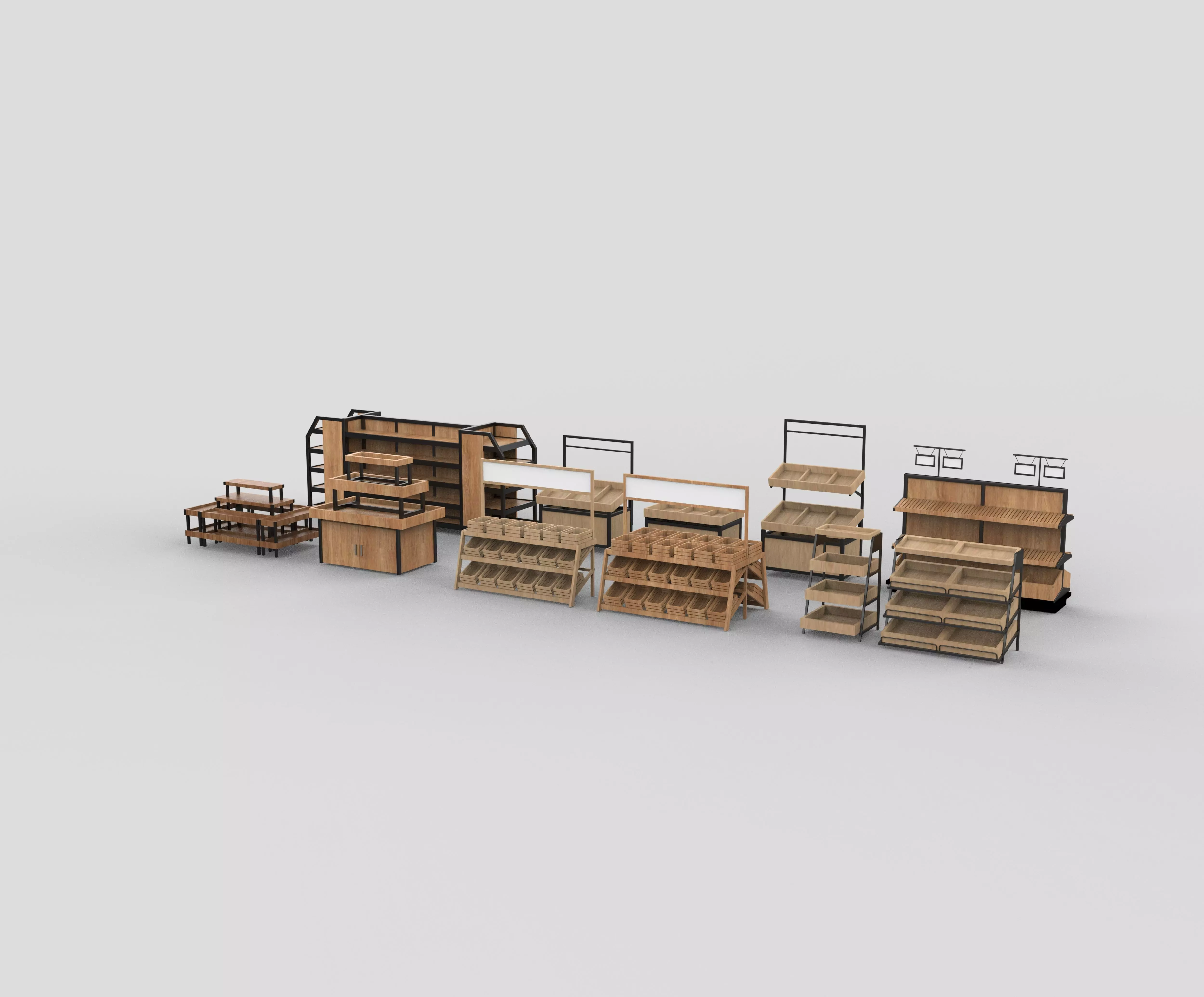 display shelf set 02 3D model_2