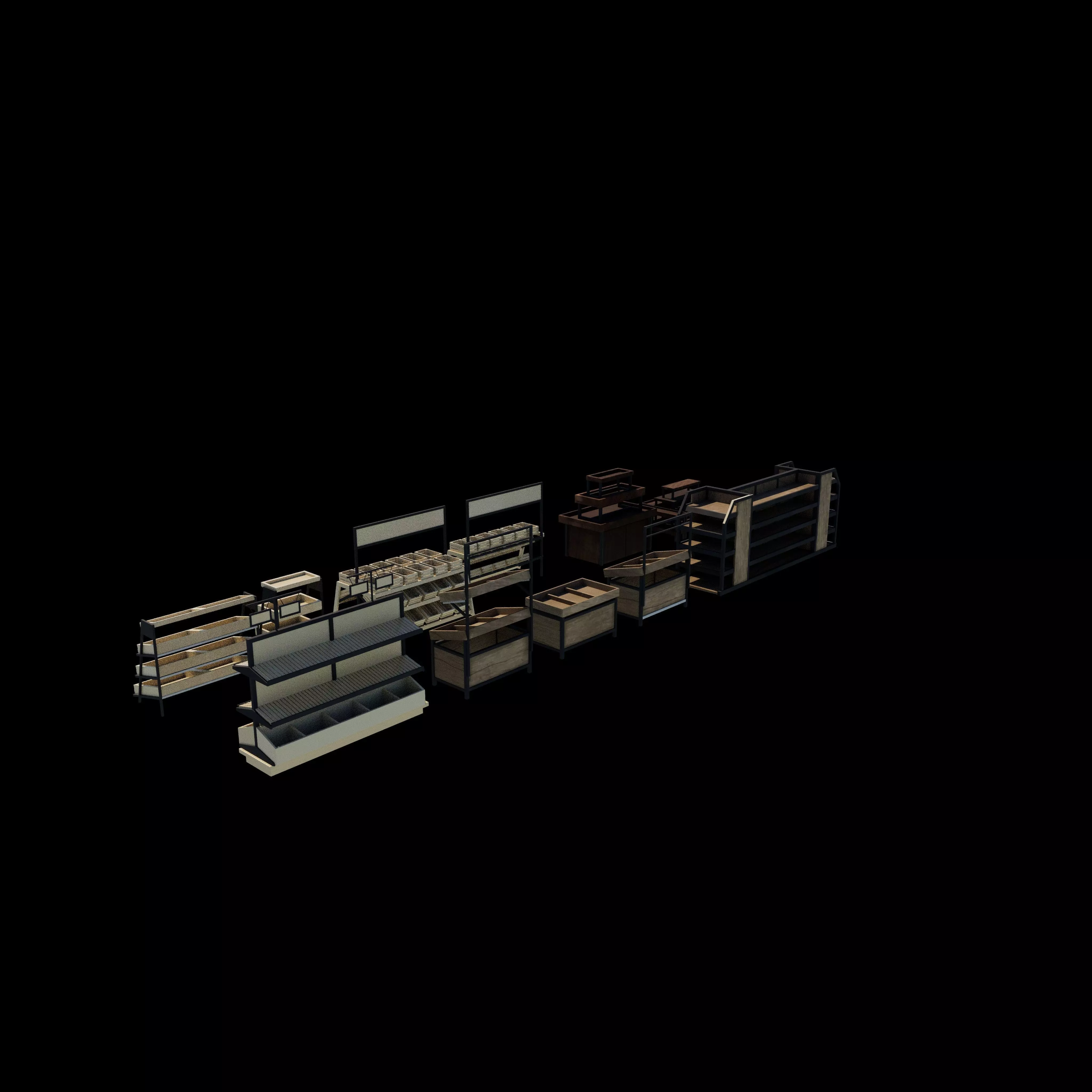 display shelf set 02 3D model_14