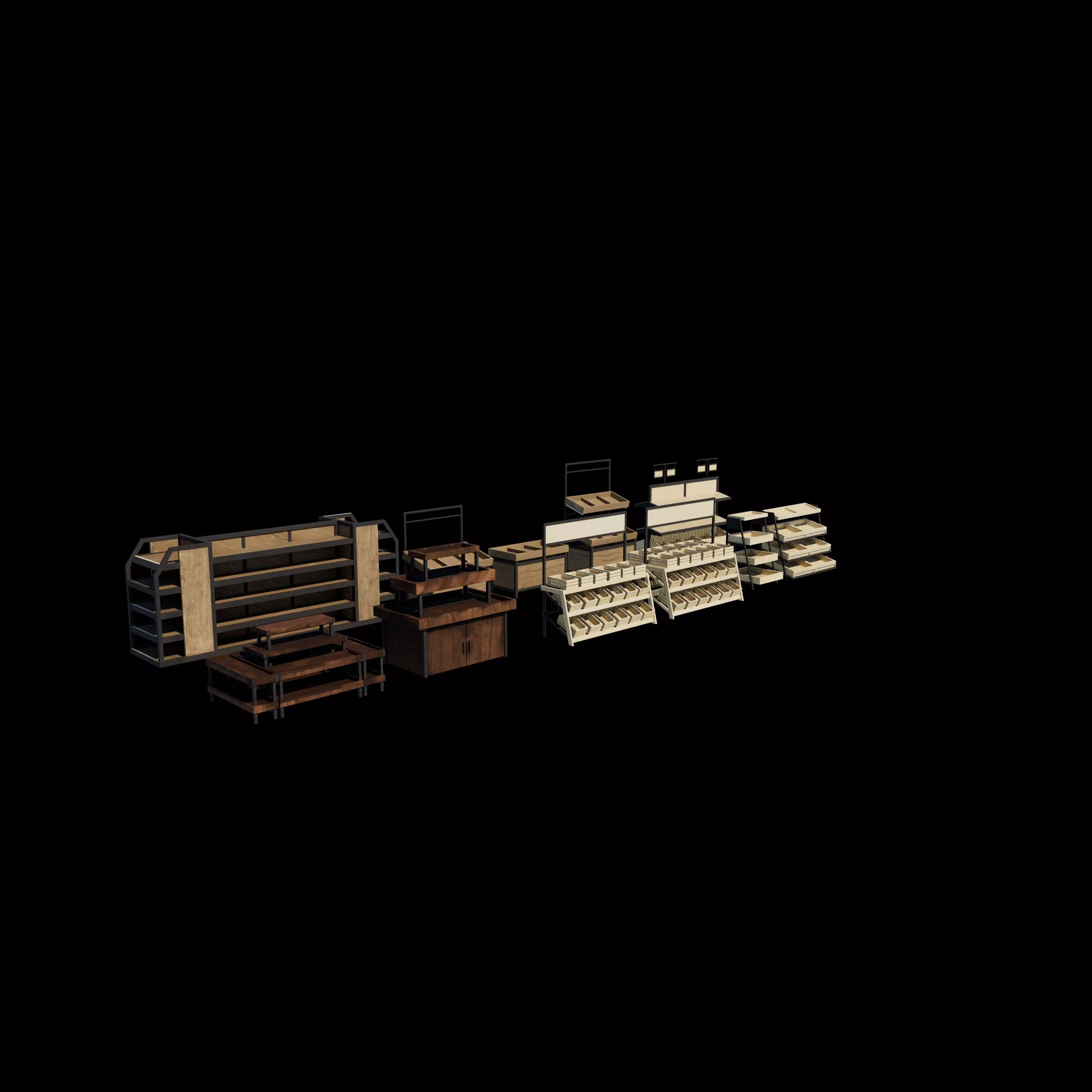 display shelf set 02 3D model_11