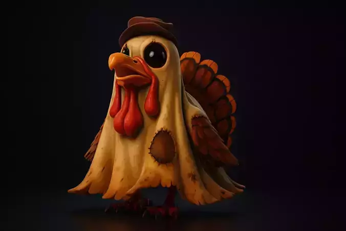 Whimsical Chicken Character 3D Print Funny Cartoon 