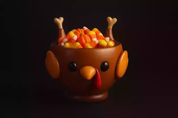 Cute Thanksgiving Turkey Bowl Adorable 3D Printed Turkey Cup