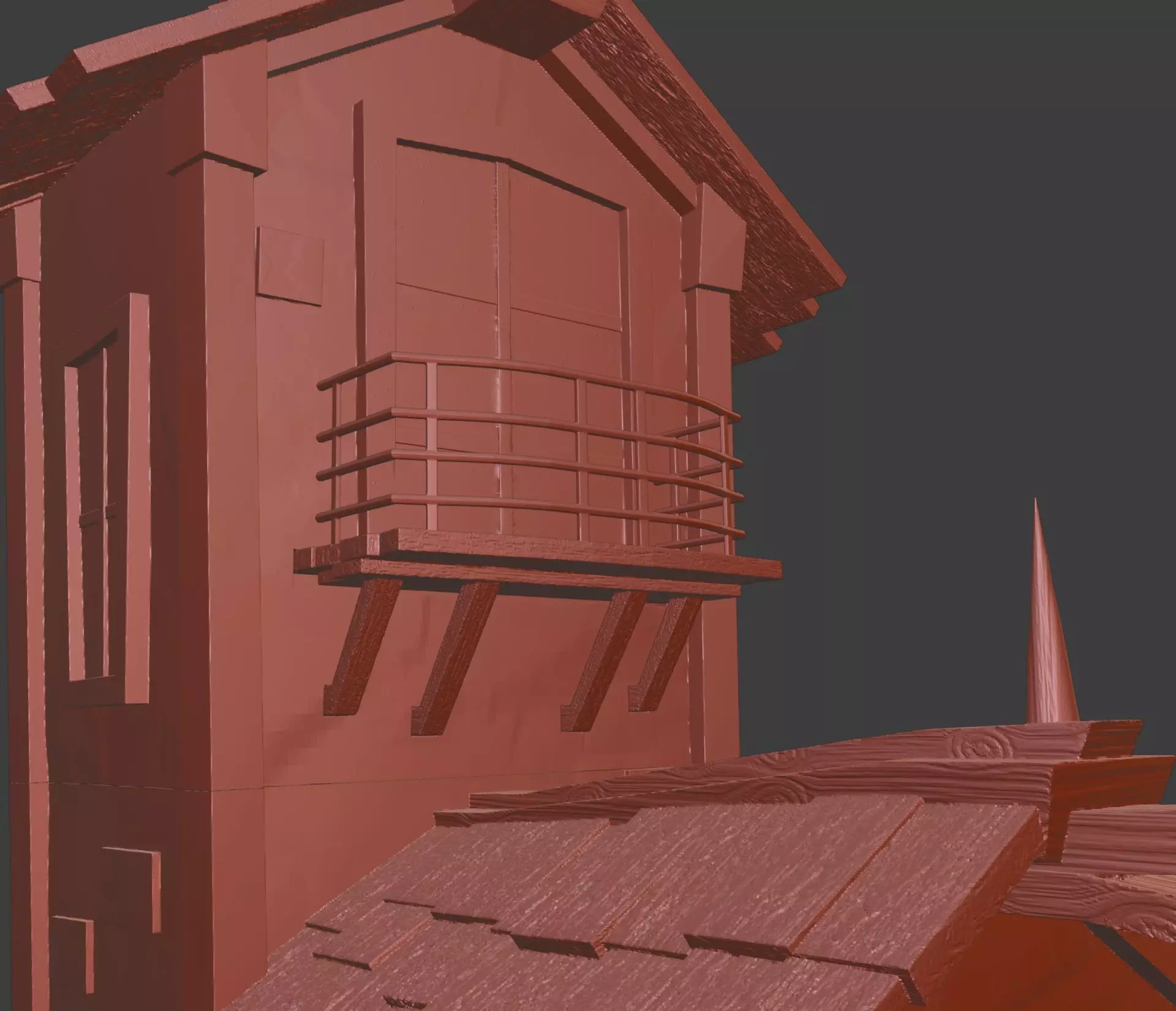 Haunted Halloween House 3D print model_12