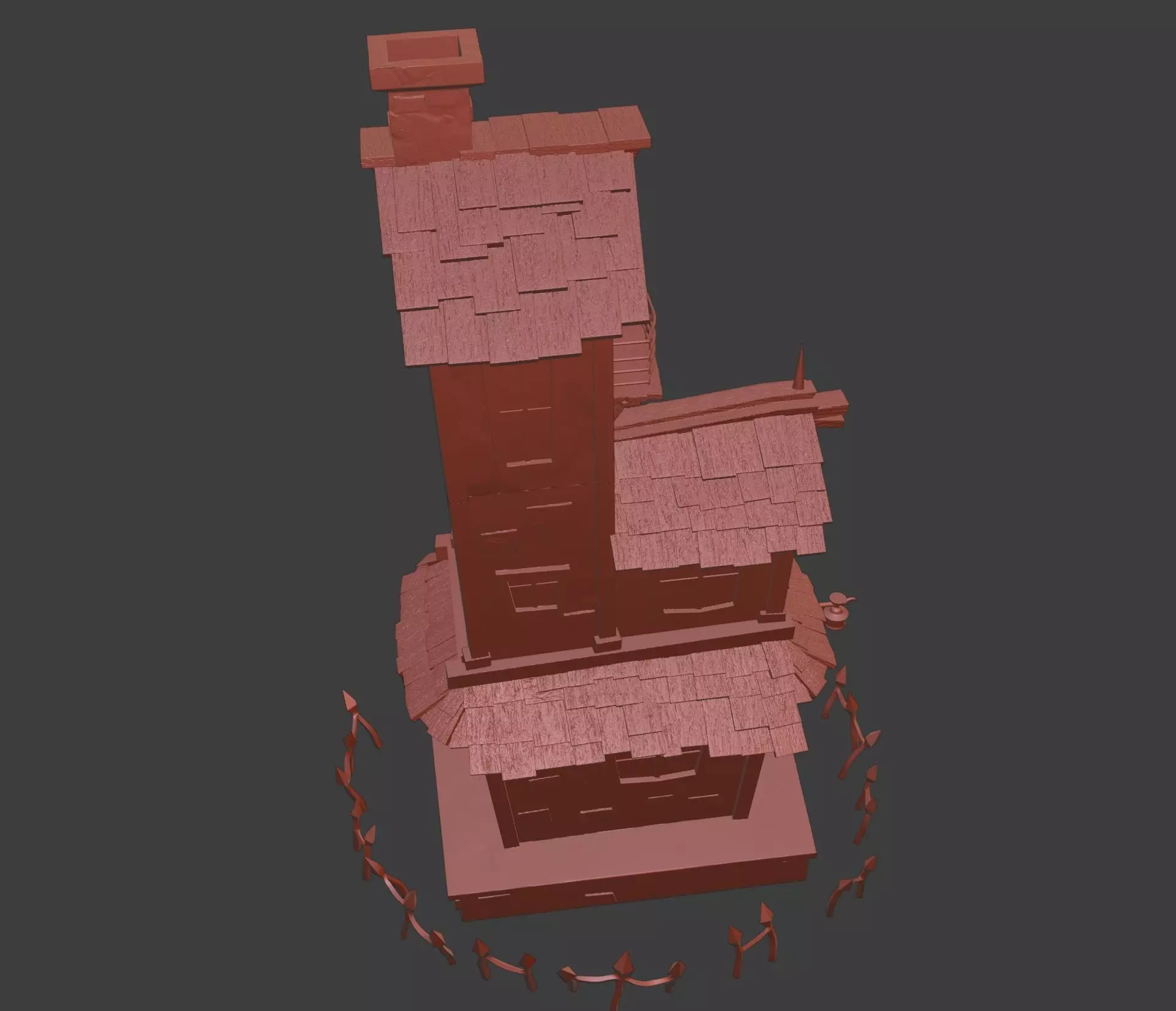 Haunted Halloween House 3D print model_9