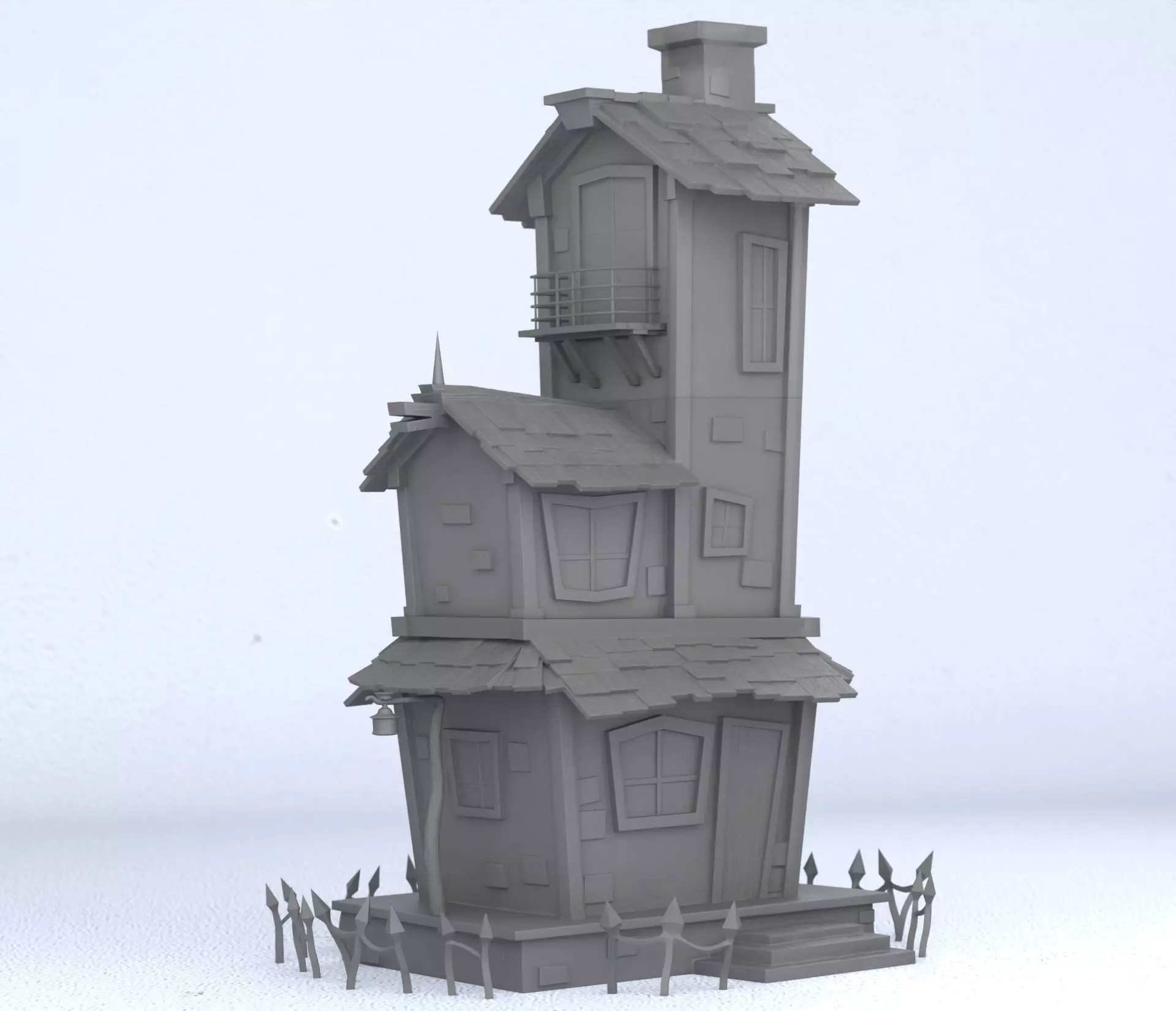 Haunted Halloween House 3D print model_0