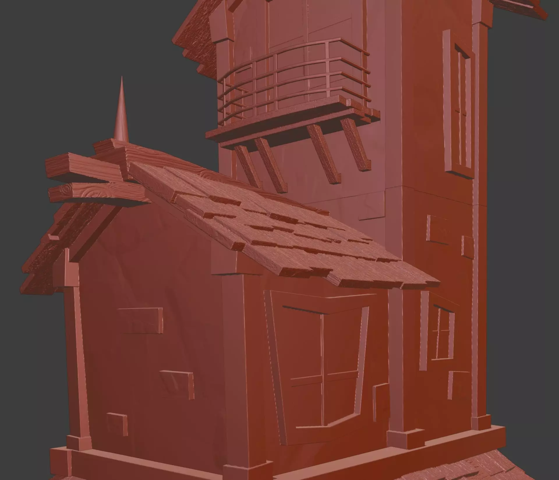 Haunted Halloween House 3D print model_11