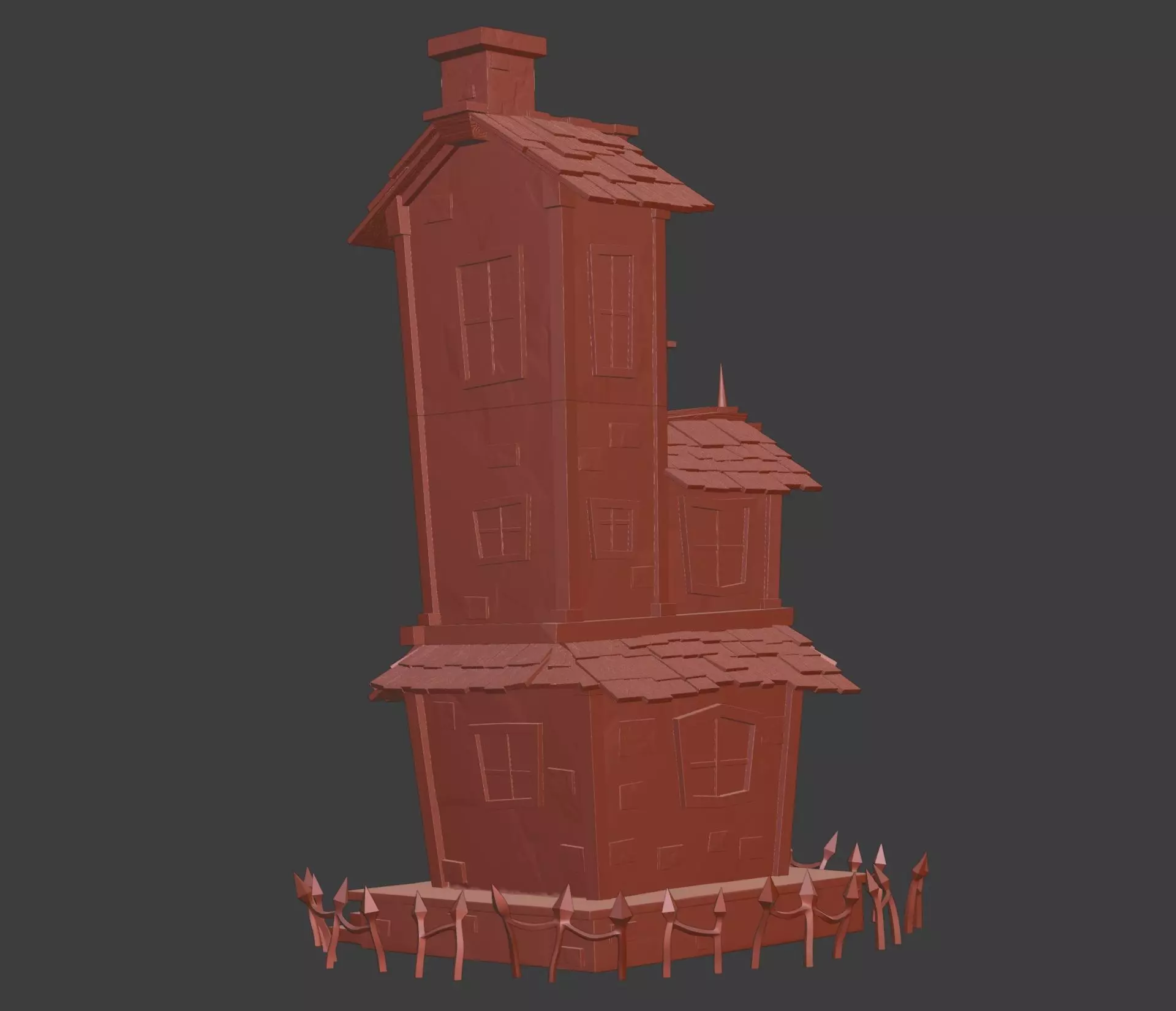 Haunted Halloween House 3D print model_7