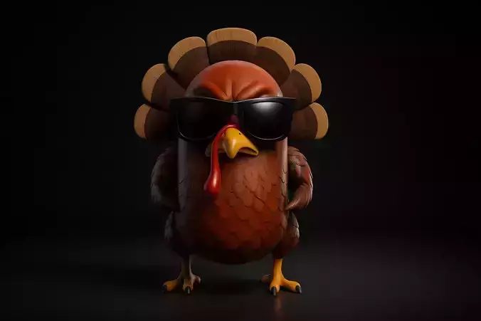 Cool Turkey with Sunglasses  Funny Thanksgiving Decor